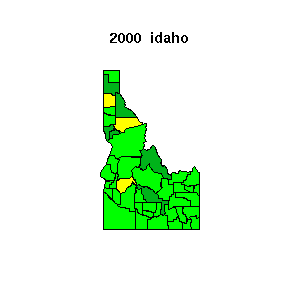 idaho map 2000