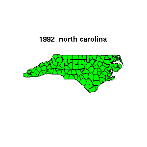 northcarolina map 1992