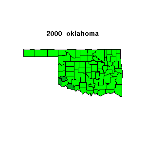 oklahoma map 2000