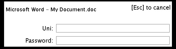 authentication dialog