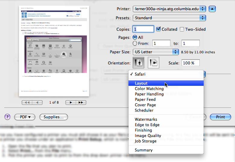 choose printer