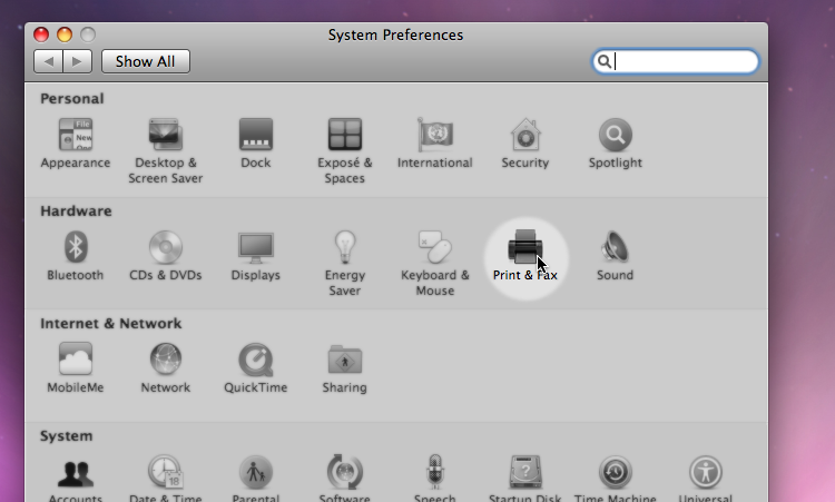 System Preferences Pane