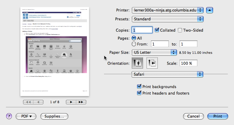 choose printer