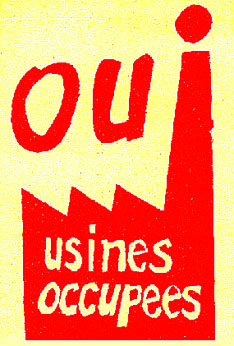 Poster from Atelier Populaire, Sorbonne, 1968 - Yes to the occupied factories!