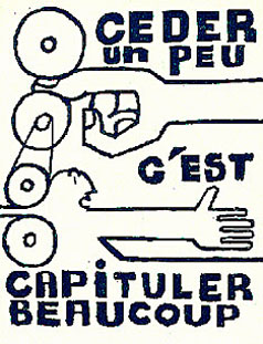 Poster from Atelier Populaire, Sorbonne, 1968 - To give a little is to  surrender
