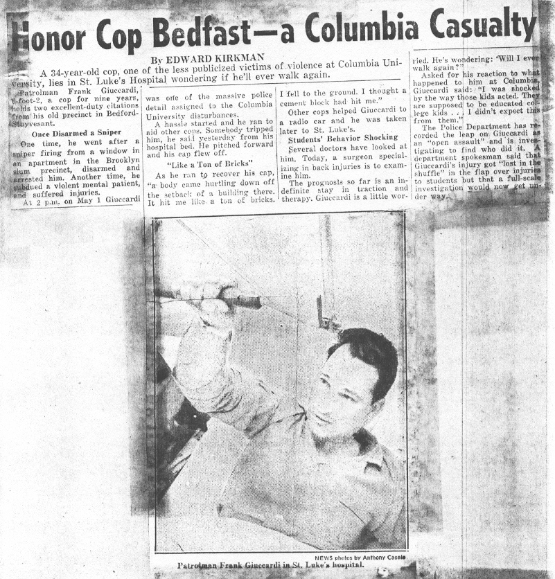 Columbia University 1968 - Officer Gucciardi