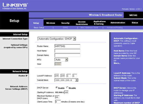 linksys wireless router setup account