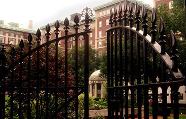 Gates opening into the quad