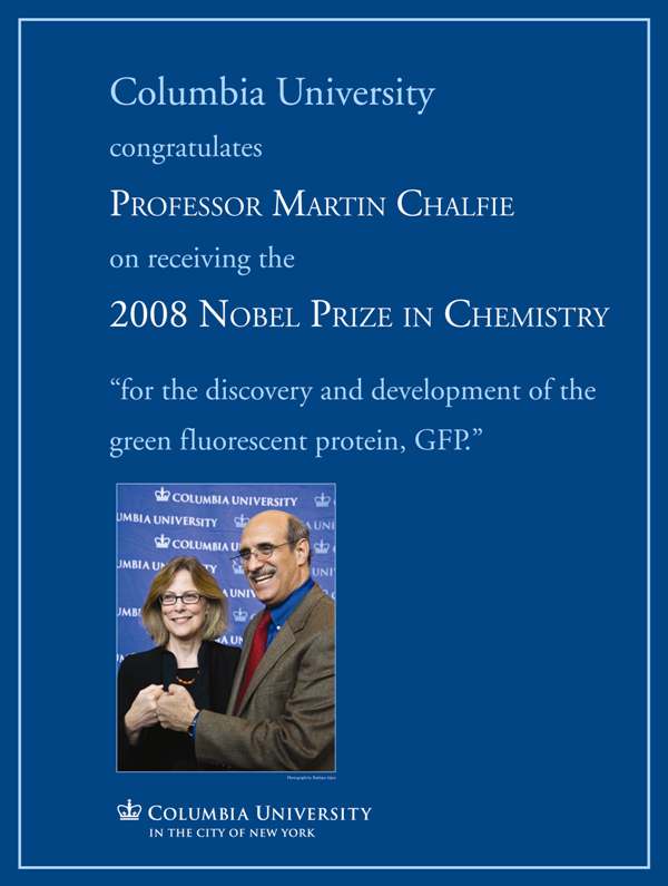 Columbia University Congratulates Professor Martin Chalfie Columbia University Congratulates Professor Martin Chalfie