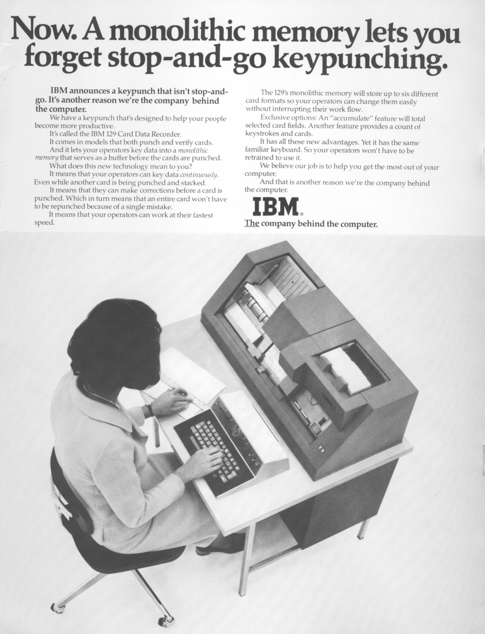 IBM 129 key punch ad