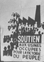 Poster from Atelier Populaire, Sorbonne, 1968 - Help the occupied factories for the victory of the people