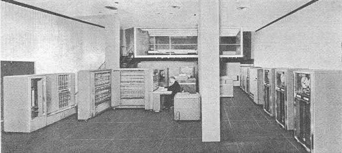 An IBM 704 machine room