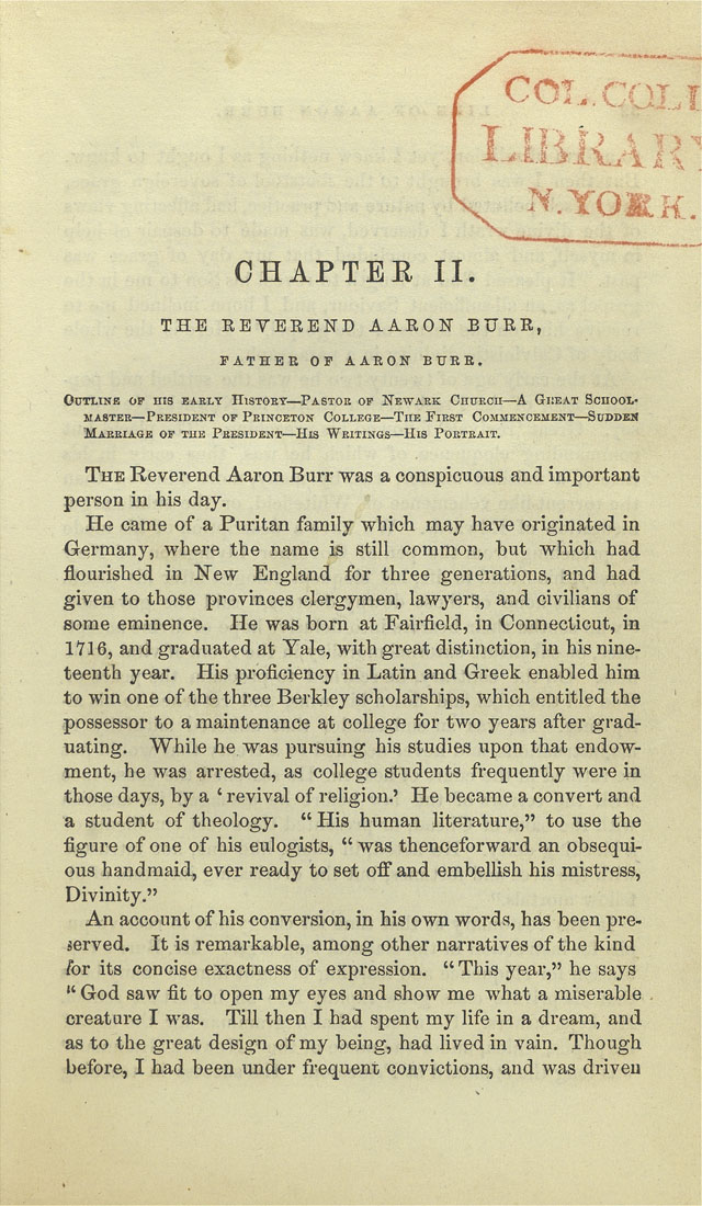 Columbia University Libraries The life and times of Aaron Burr v. 1