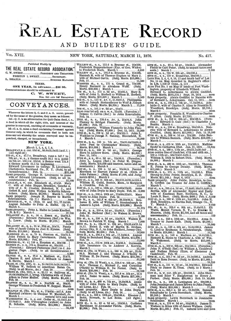 Columbia University Libraries Real estate record and builders' guide