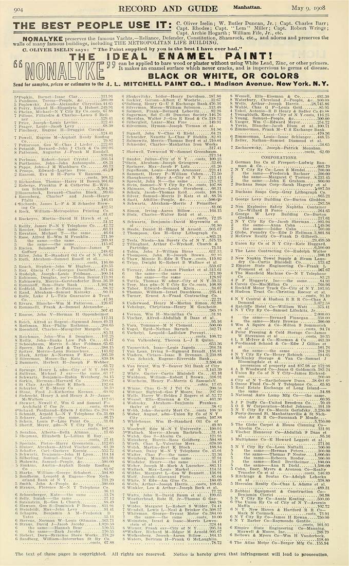 Columbia University Libraries Real Estate Record And Builders Guide V 81no 2077 Jan 4 1908 No 2102 June 27 1908