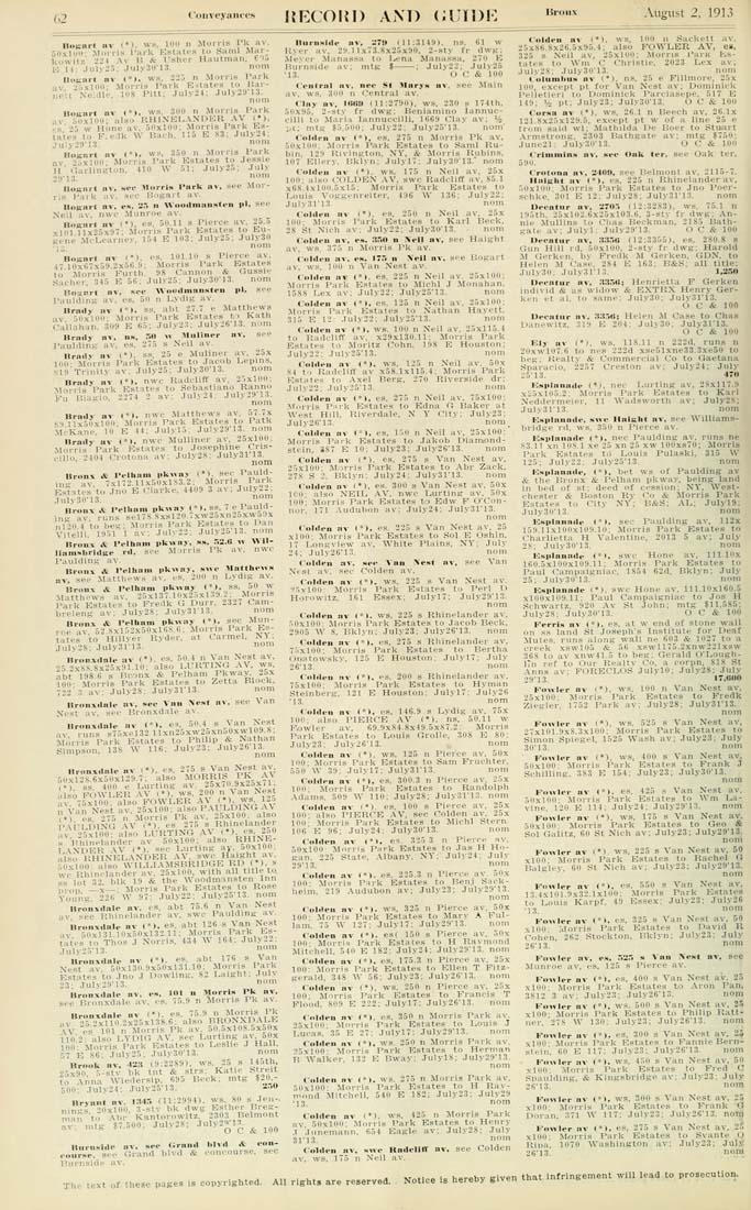 Columbia University Libraries Real Estate Record And Builders Guide V 92no 2364 July 5 1913 No 2389 Dec 27 1913
