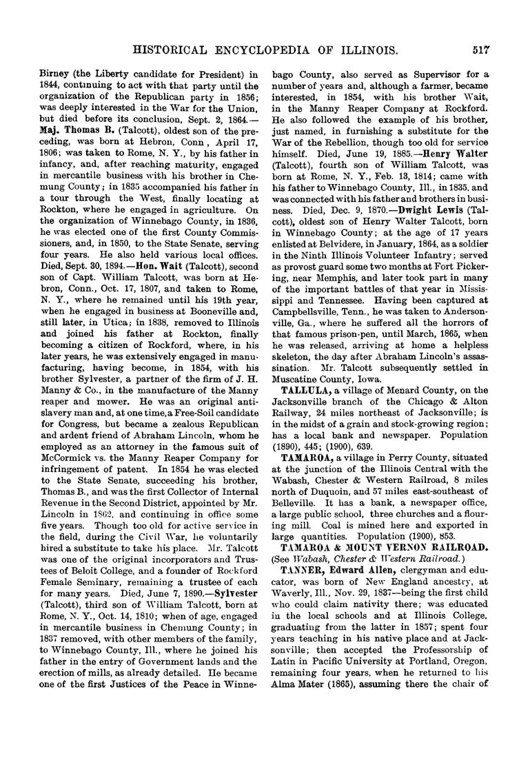 Columbia University Libraries Historical encyclopedia of Illinois