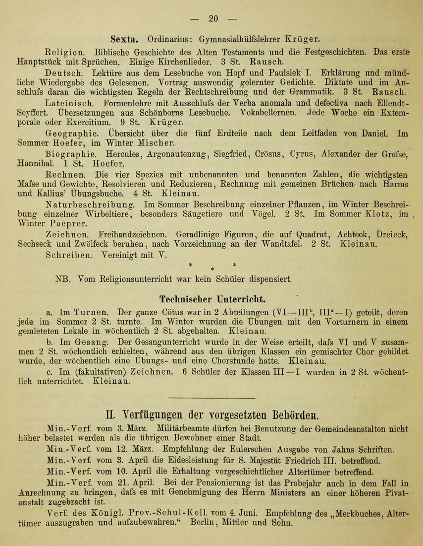 Columbia University Libraries Programm Des Gymnasiums Zu Seehausen I Altm Von Ostern 1888 Bis Ostern 1889