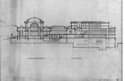 Undated cutaway of a University Hall library, probably 1930