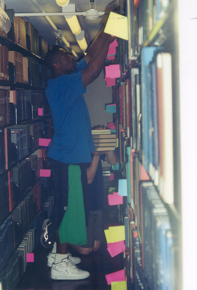 All books were cleaned; many were also shifted or relocated