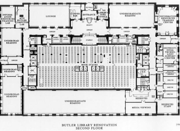 Butler Library Renovation Second Floor Plan