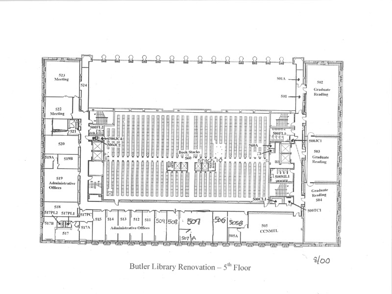 Butler Library Renovation Second Floor Plan