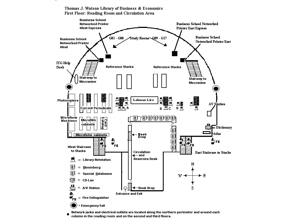 Floorplan of the Business & Economics Library