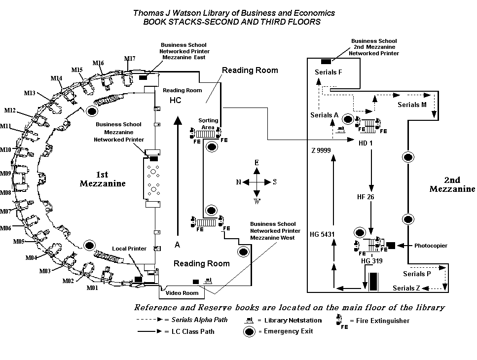 FLOORPLAN OF THE BUSINESS & ECONOMICS LIBRARY