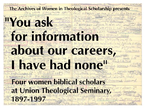 Archives of Women in Theological Scholarship Virtual Exhibit