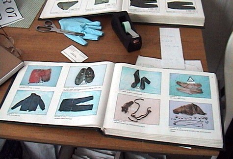 Photo of Log books at the Tuzla Center of the International Commission on Missing Persons
