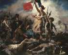 Eugene Delacroix, 1798-1863. Liberty Leading the People, 1830. France, Paris, Musee du Louvre. Painting, oil on canvas, 260x325m.