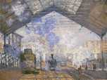 Claude Monet, 1840-1936. Saint-Lazare Station, 1877. France, Paris, Musee d'Orsay. Painting, oil on canvas, 75.5x104 cm.