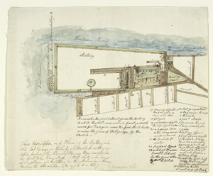Battery and Old Fort George, 1775 (NYPL 54923)