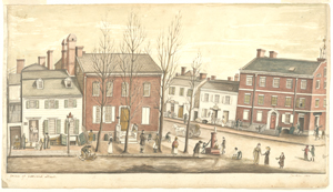 Corner of Greenwich Street, 1810 (NYPL 54307)