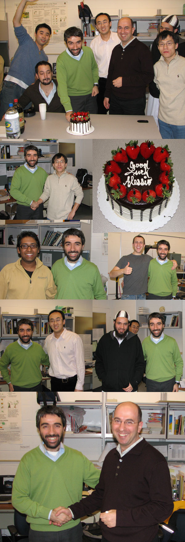Compilation of photographs from the farewell party