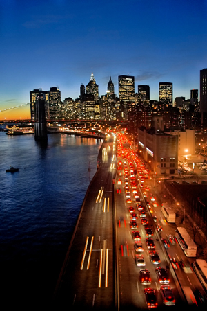 new york city skyline at night. new york city skyline at night