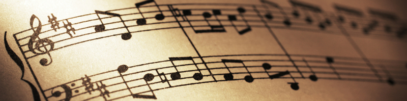 Musical notes on sheet music