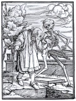 Death and the Old Man by Holbein