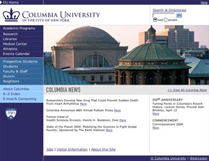 Columbia University Homepage