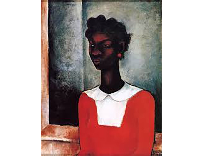 Charles Alston, Girl in a Red Dress, 1934. Oil on canvas; 26 x 22 in. Collection Dr. Harmon and Mrs. Harriet Kelley. Girl in a Red Dress