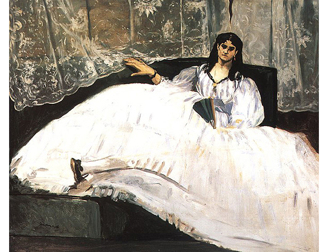 Édouard Manet, Lady with a Fan, 1862. Oil on canvas; 89.5 x 113 cm. Museum of Fine Arts, Budapest. Lady with a Fan