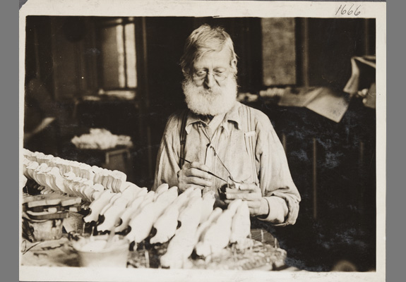 Underwood & Underwood, <em>Worker at Old Men's Toy Shop</em>, ca. 1915, Gelatin silver print