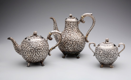 Tea Service (teapot, milk jug, sugar bowl), 1884