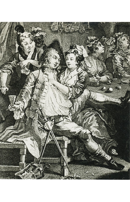 Plate 3 from <em>A Rake's Progress</em> (detail), 1735 Hogarth Prints