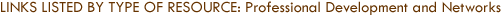 Links Listed by Type of Resource: Professional Development and Professional Networks