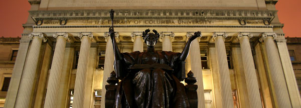 Alma Mater and Low Library.