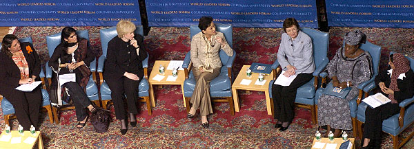 International panelists in the program, "Security in the 21st Century: Women Leaders and Global Challenges," part of the Columbia University World Leaders Forum.
