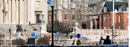Balloons bob in front of Low Library.