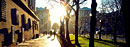 The sun shines on College Walk