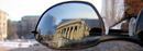 Low Library, reflected in a pair of sunglasses.